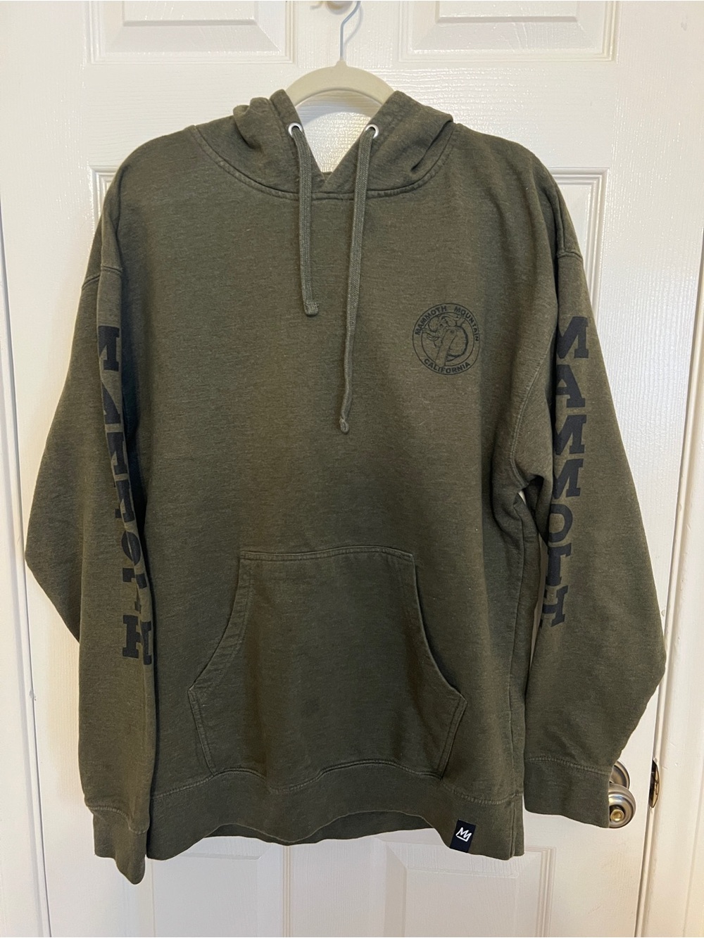 Mammoth Olive Green Pullover Hoodie with Chest Logo